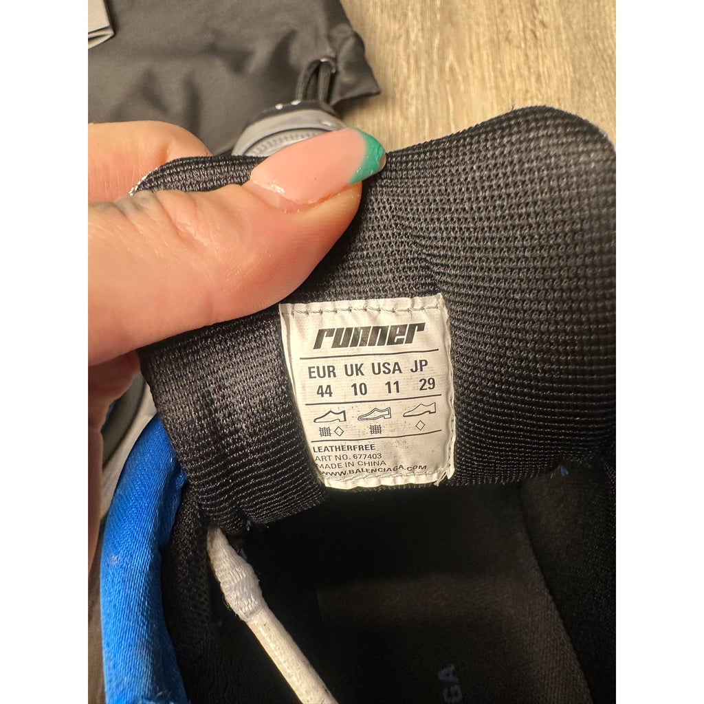 Balenciaga Baskets en cuir Runner Bleu 44