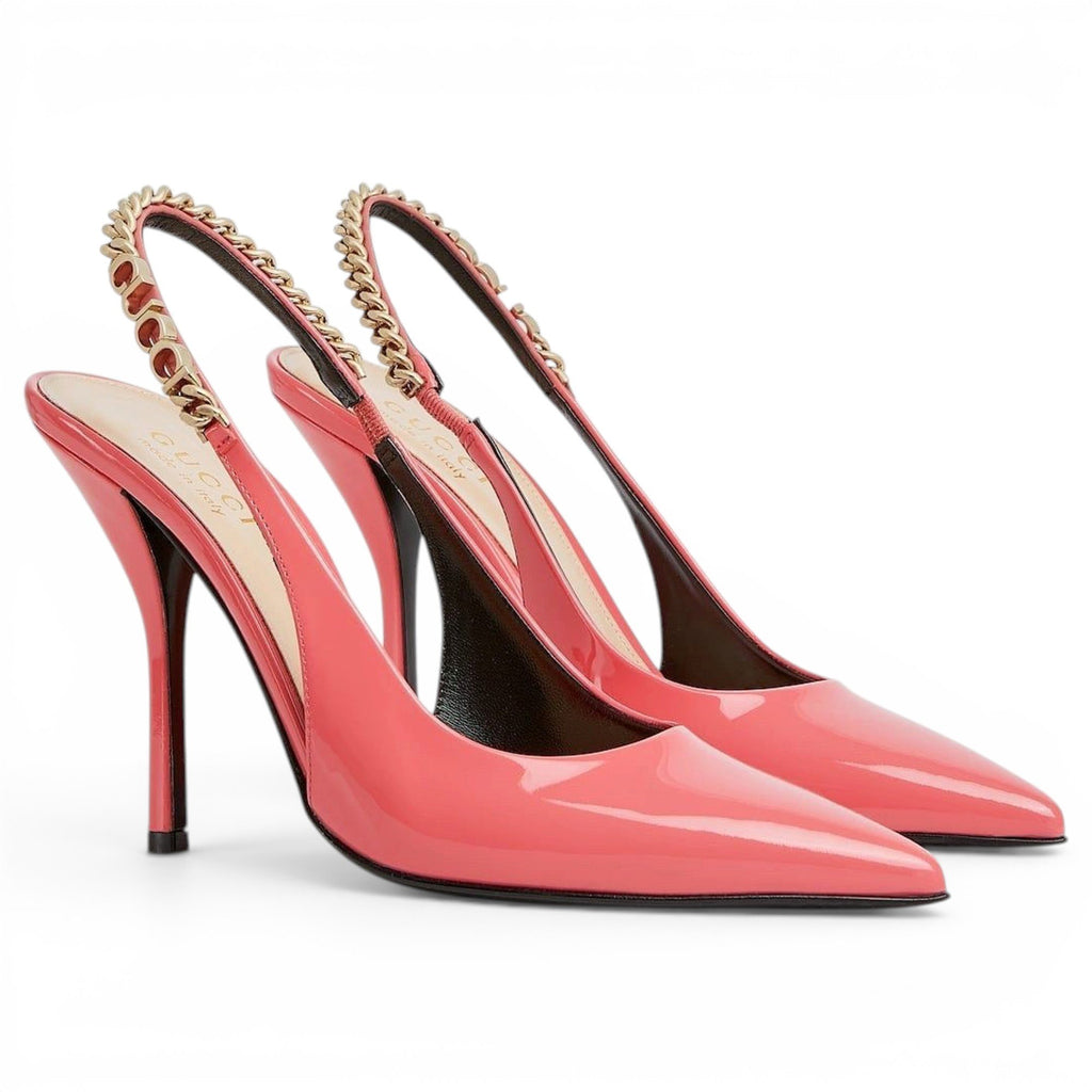 Gucci Escarpins en cuir verni Gucci Signoria Rose 38