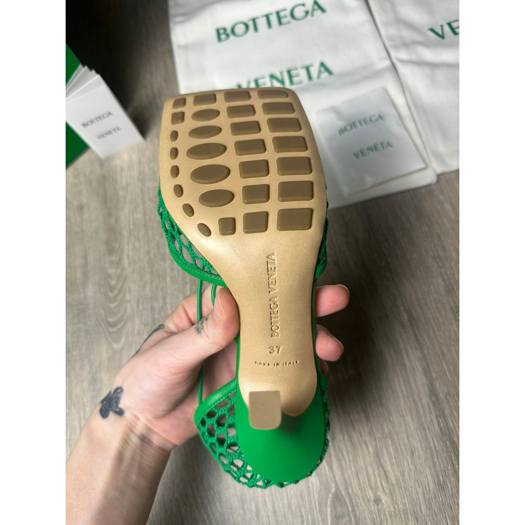 Bottega Veneta Sandales en cuir Sparkle Stretch Vert 37
