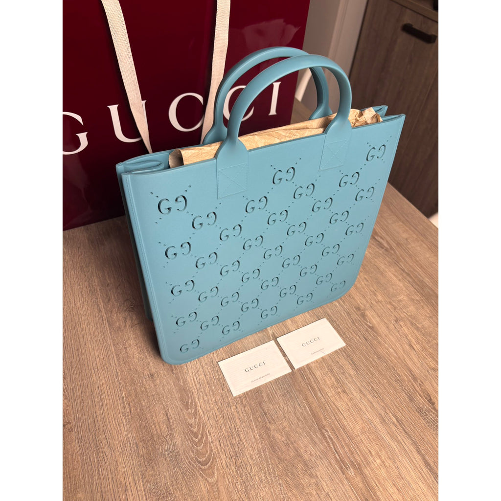 Gucci Cabas Bleu Largeur 33 cm, Hauteur 32 cm, Profondeur 8 cm