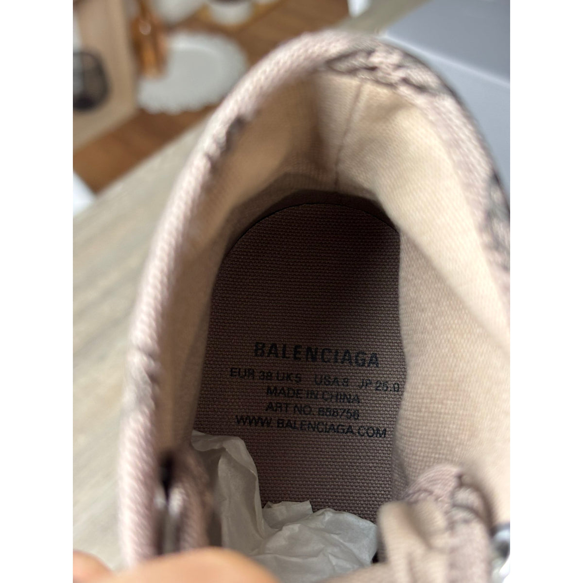 Balenciaga Baskets en toile Paris Marron 38