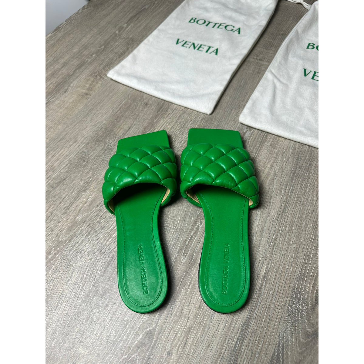 Bottega Veneta Sandales en cuir Bloc Vert 37