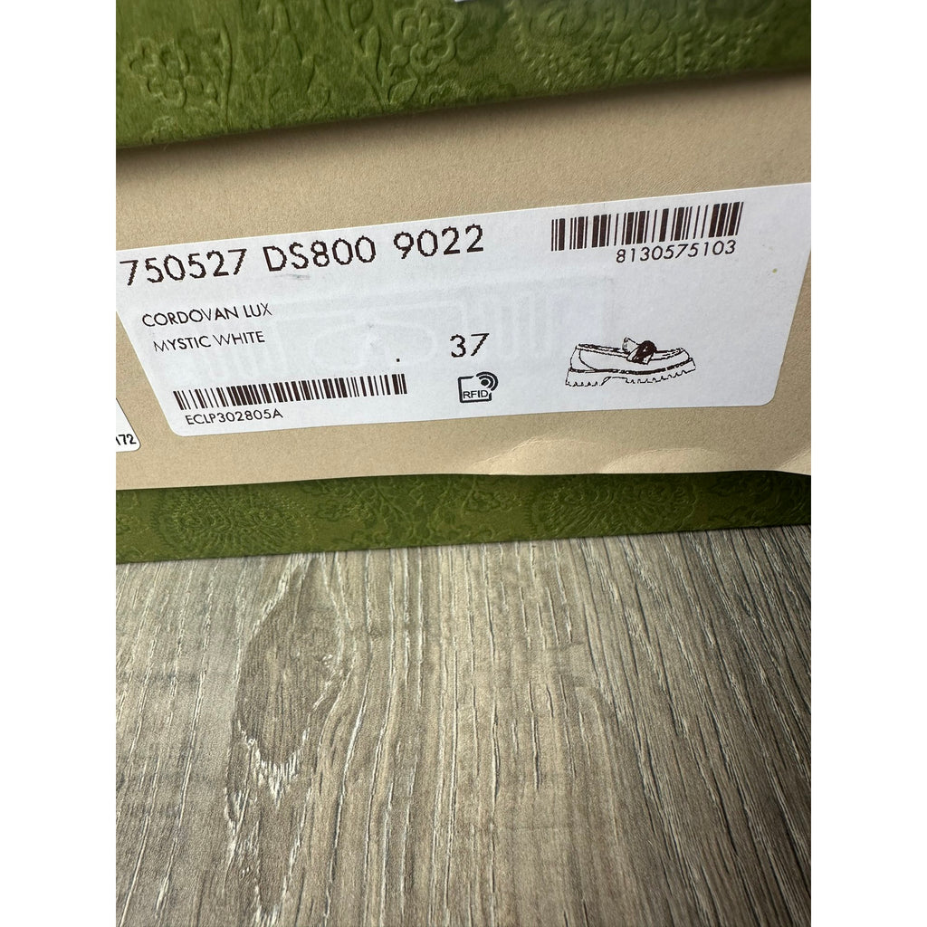 Gucci Mocassins en cuir Jordaan Blanc 37